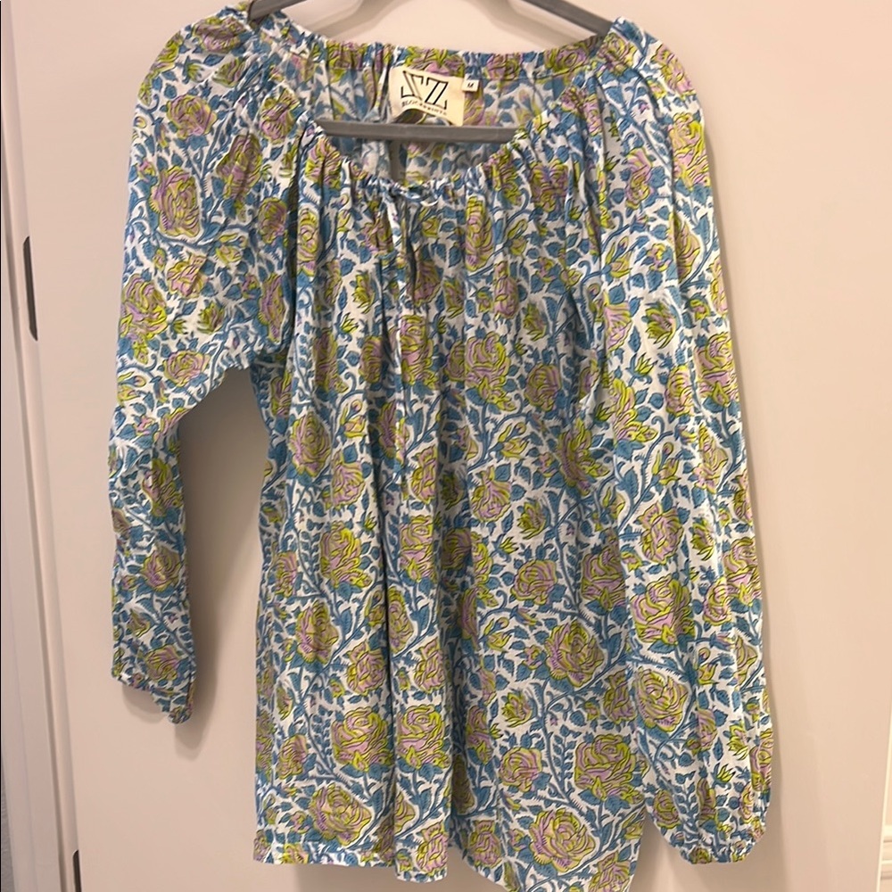 Floral Blue Blouse
